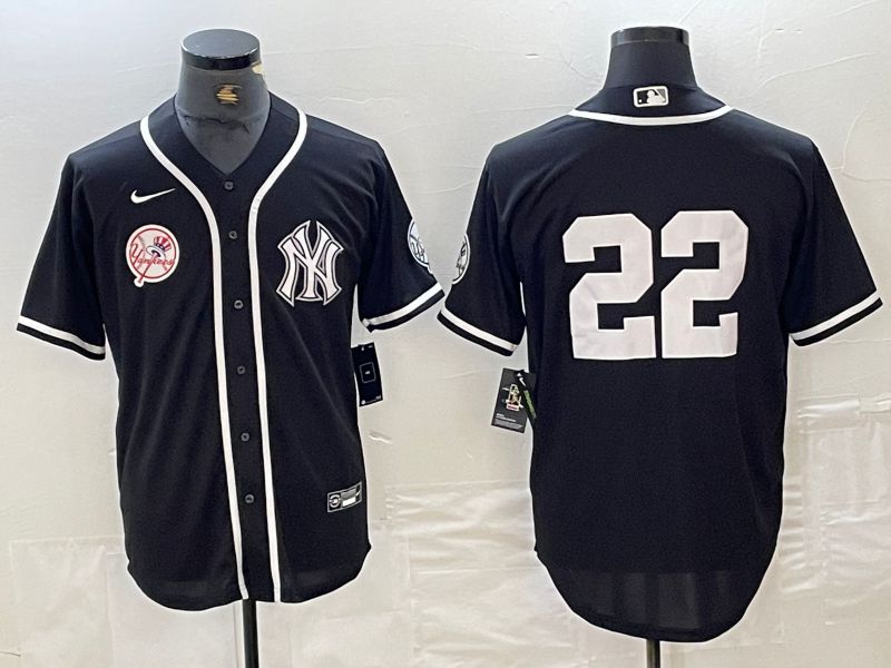 Men New York Yankees 22 Soto Black Second generation joint name Nike 2024 MLB Jersey style 3